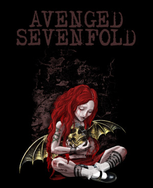 Avenged Sevenfold redhead bat skull wing goth